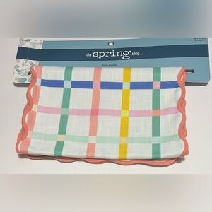 NEW Hobby Lobby Spring Pastel Plaid Table Runner 14”X72”